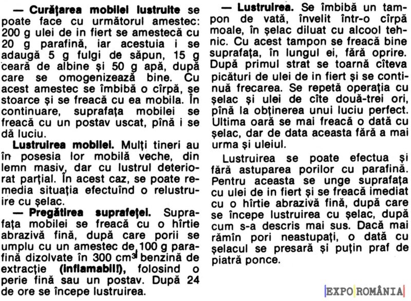 Cum lustruiești mobila veche