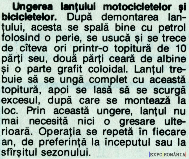 Cum ungi lantul bicicletei și motocicletei