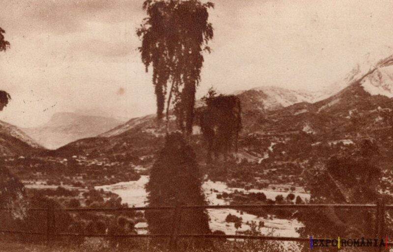 Peisaj montan în nuanțe sepia