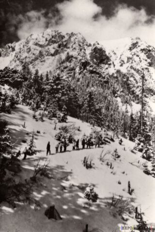 Peisaj montan acoperit de zăpadă