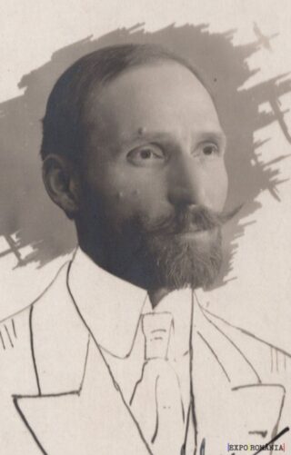 Portretul unui domn elegant cu mustață