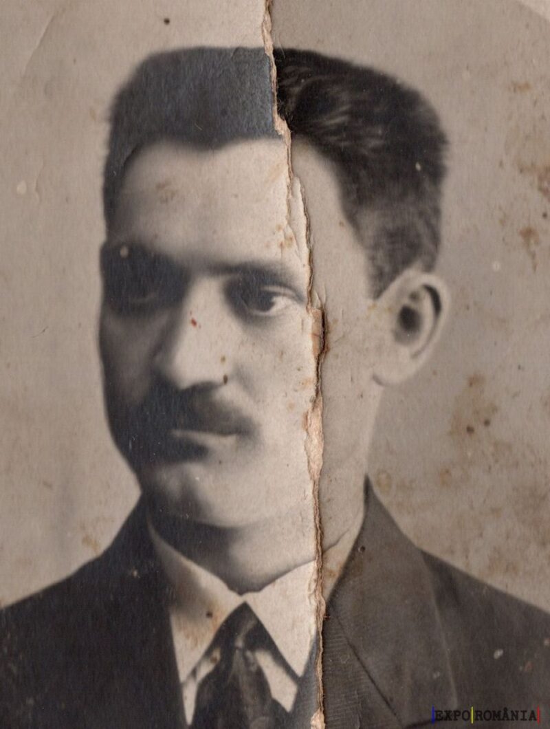 Fotografie veche deteriorată a unui bărbat