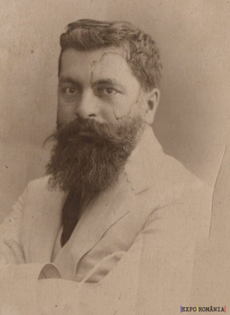 Bărbat cu barbă într-un portret vechi