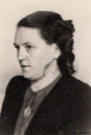 Femeie văzută din profil într-o poză veche