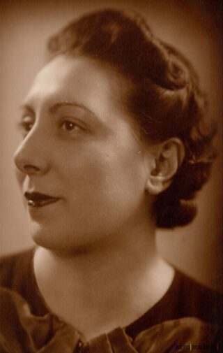 Femeie elegantă în portret sepia