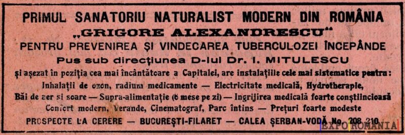 Sanatoriu modern pentru prevenirea tuberculozei în România