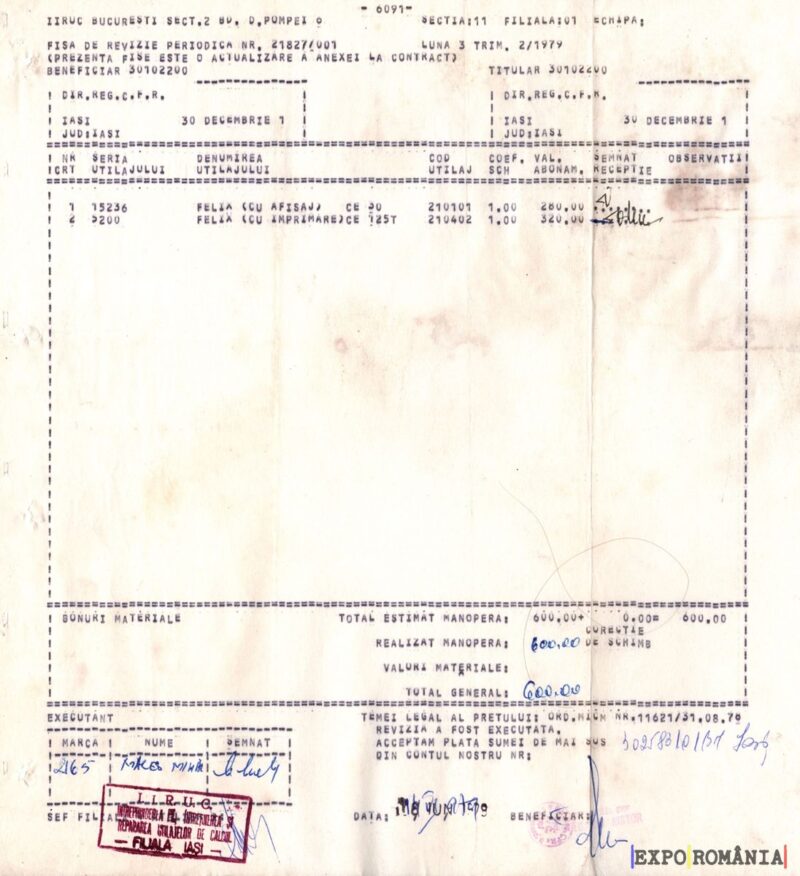 Factură pentru produse și servicii furnizate