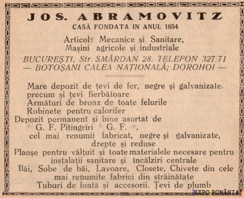 Articole mecanice și sanitare de la Jos Abramovitz