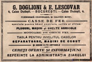 Anunț publicitar pentru produse agricole și feronerie