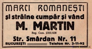 Anunț Publicitar M. Martin - București