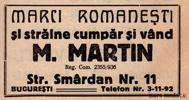 Anunț Publicitar M. Martin - București