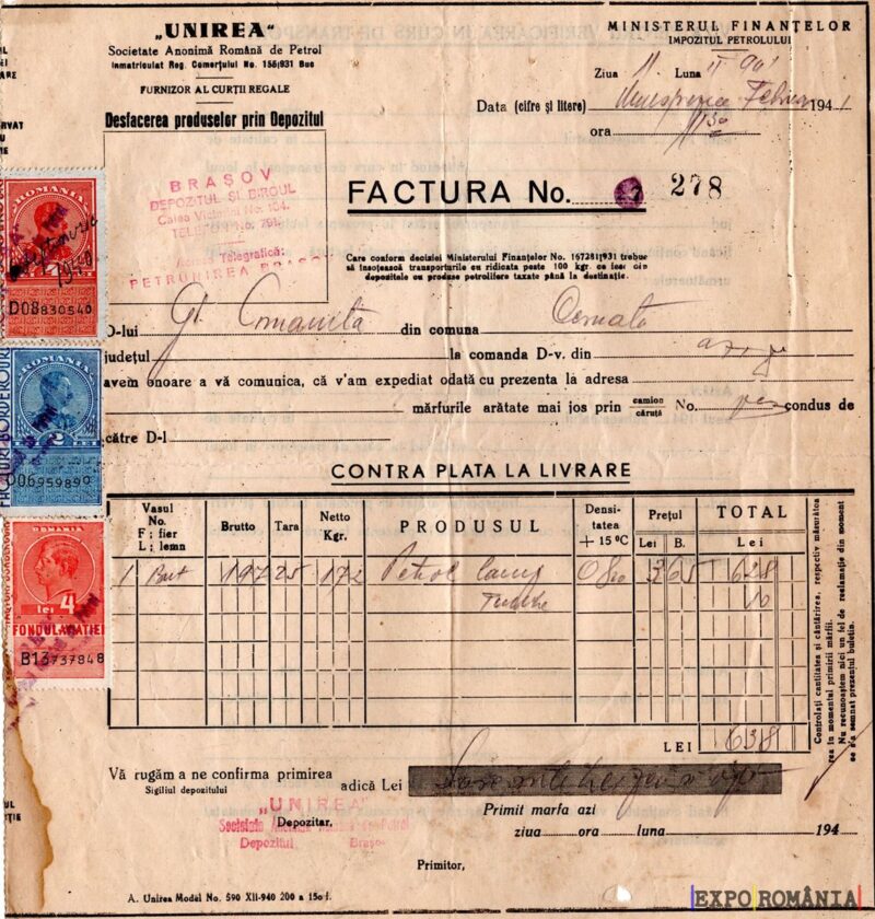 Factura veche de la Unirea