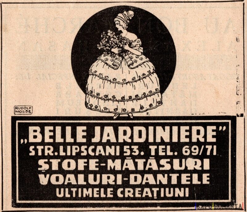 Reclama pentru stofe și mătasuri elegante