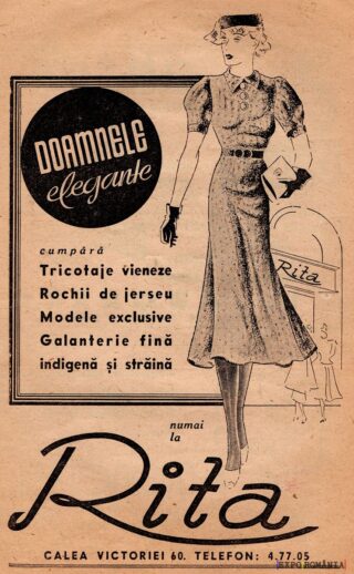 Reclama pentru haine elegante la Rita