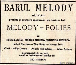 Spectacol de muzică și dans la Barul Melody