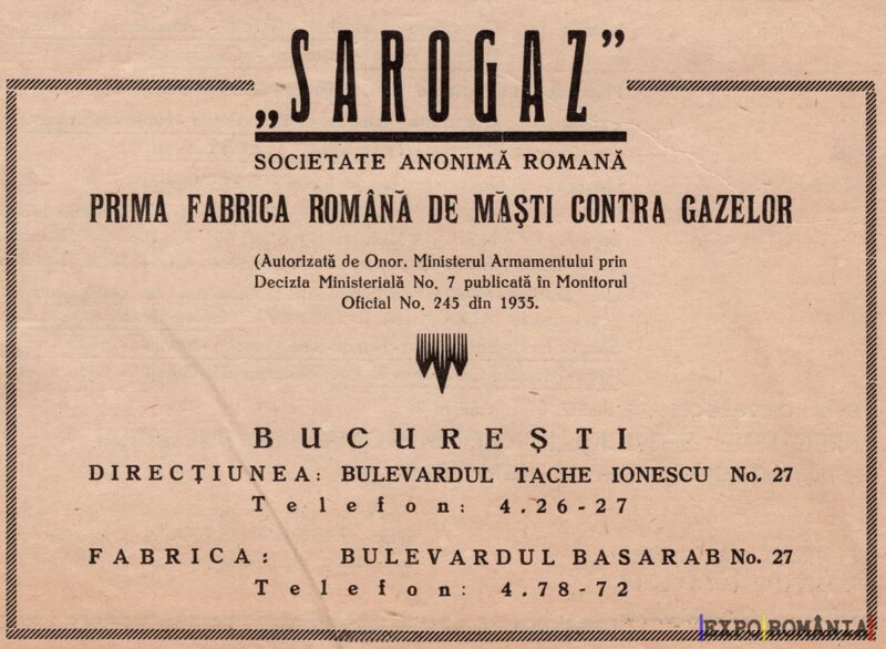 Fabrica română de măști contra gazelor Sarogaz