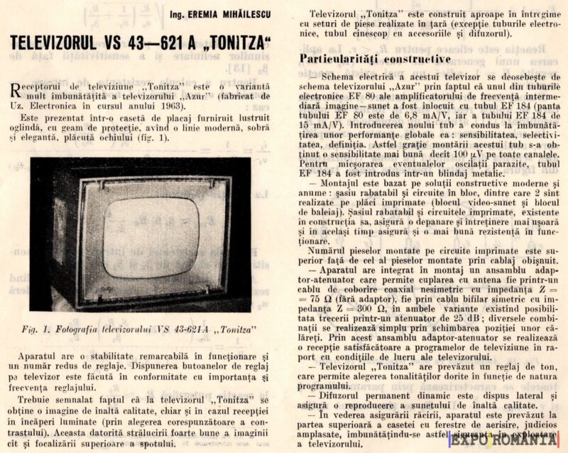 Istoria televizorului Tonitza în România