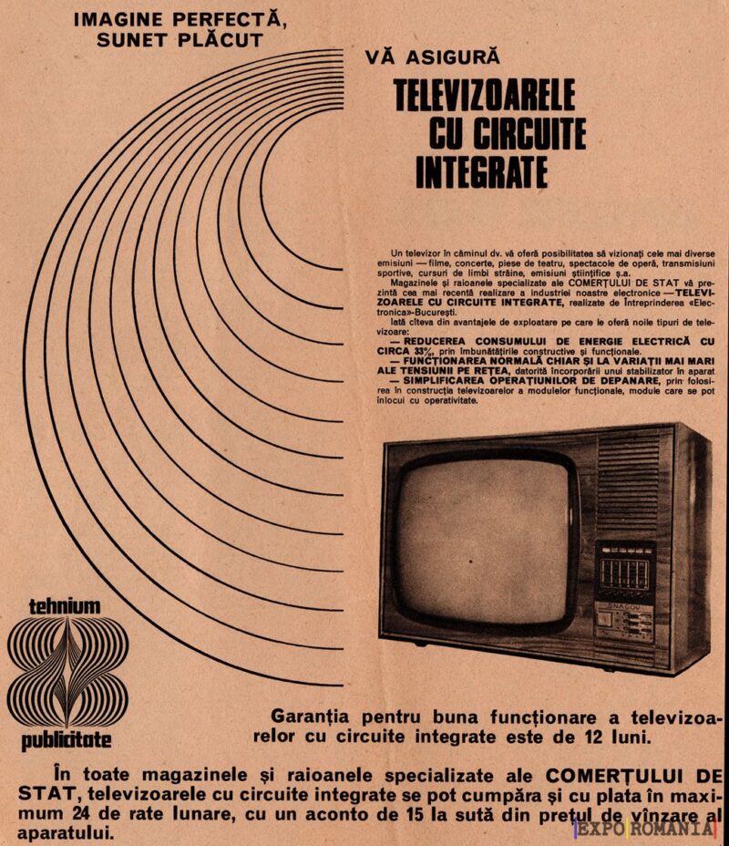 Televisioarele cu circuite integrate în oferta comunistă