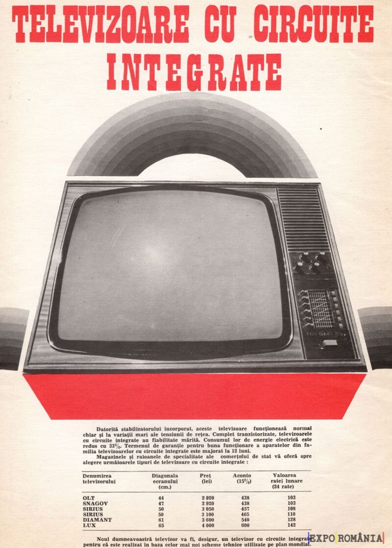 Televizoare moderne cu circuite integrate