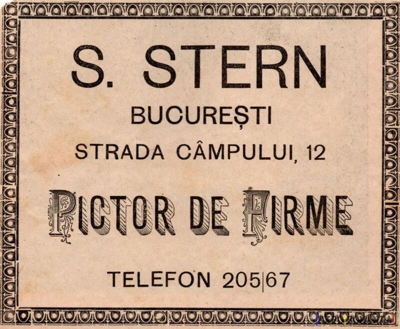 Reclamă veche: pictor de arme din București