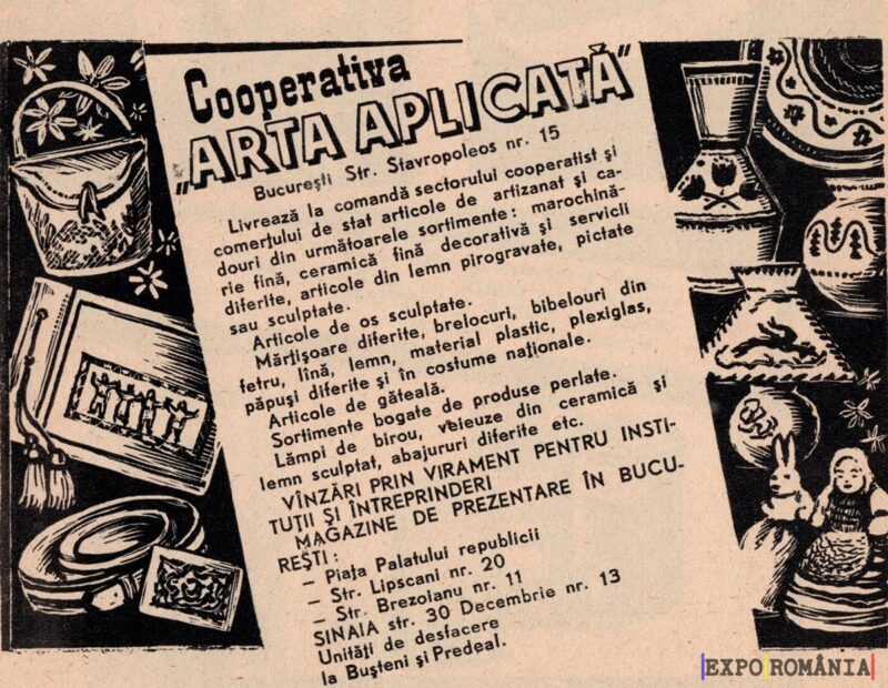 Cooperativa Arta Aplicată: Produse meșteșugărești tradiționale.