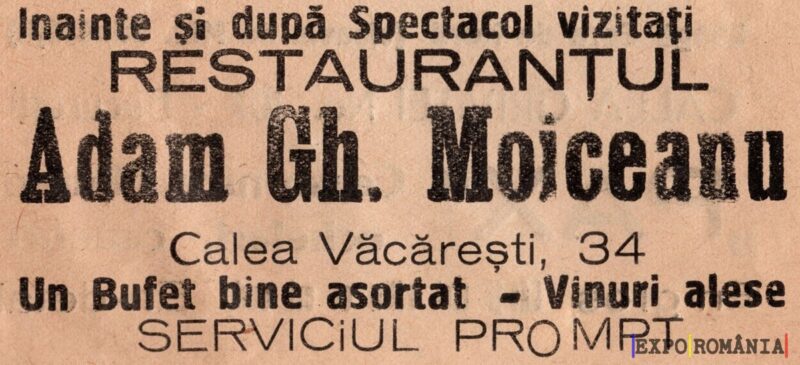 Restaurant Adam Gh. Moiceanu - Serviciu Prompt