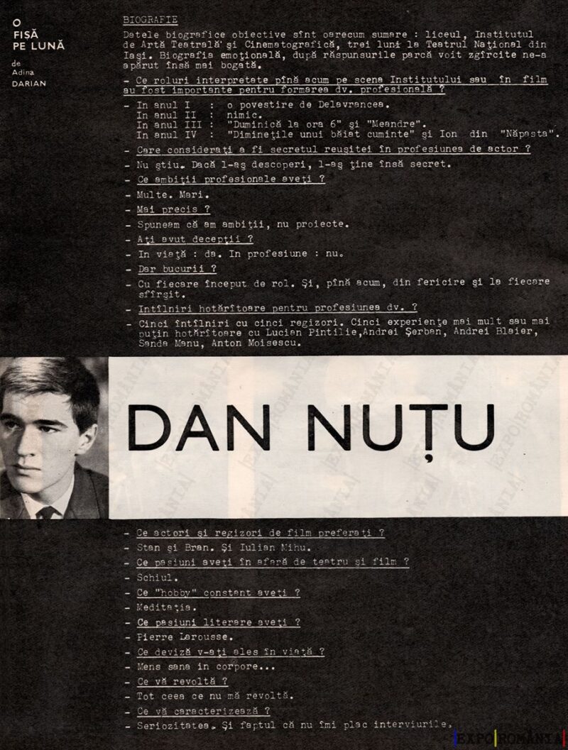Interviu cu actorul Dan Nutu  -  anii '70 - 0022