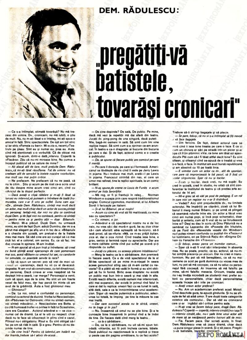 Interviu cu actorul Dem Radulescu  -  anii '70 - 0023