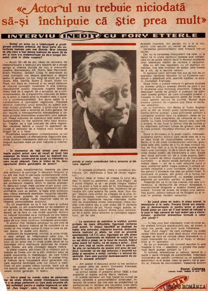 Interviu cu actorul Fory Etterle  -  anii '70 - 0024