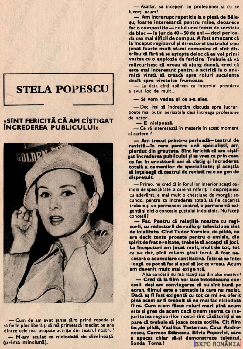 Interviu cu actrita Stela Popescu  -  anii '70 - 0030