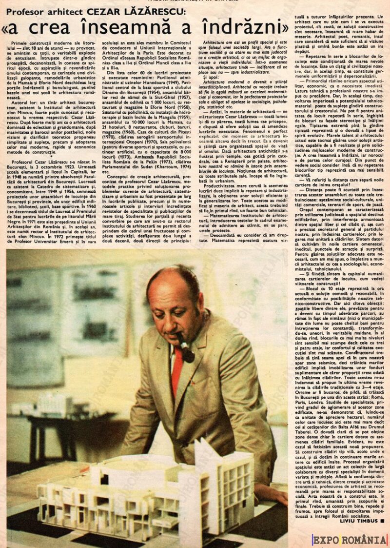 Interviu cu arhitectul Cezar Lazarescu  -  anii '70 - 0035
