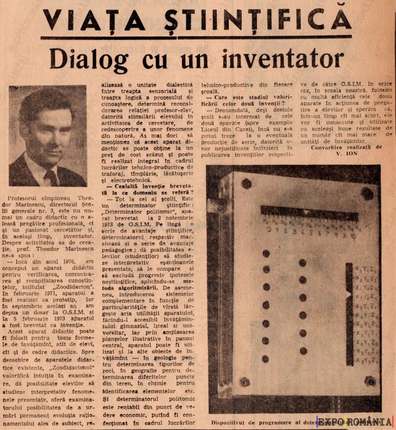 Interviu cu inventatorul Theodor Marinescu  -  anii '70 - 0070