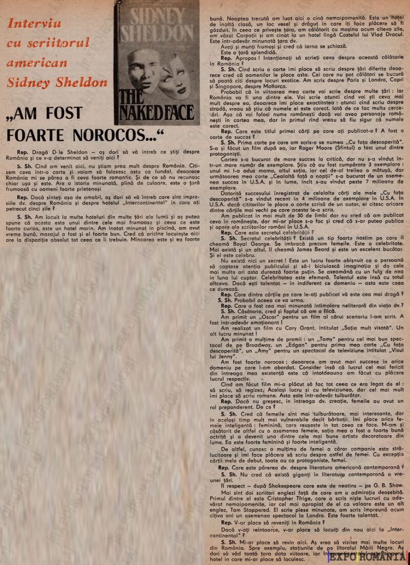 Interviu cu scriitorul Sidney Sheldon  -  anii '80 - 0131