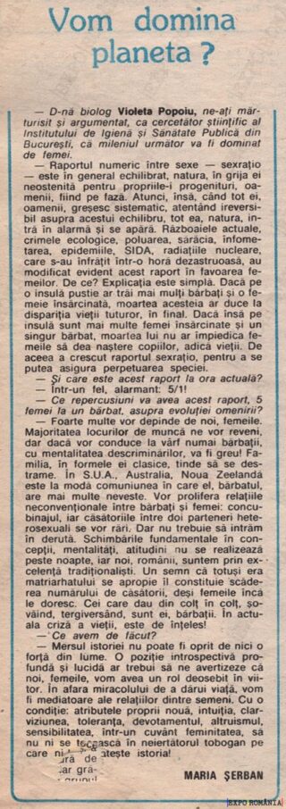Interviu cu cercetatorul Violeta Popoiu  -  anii '90 - 0137