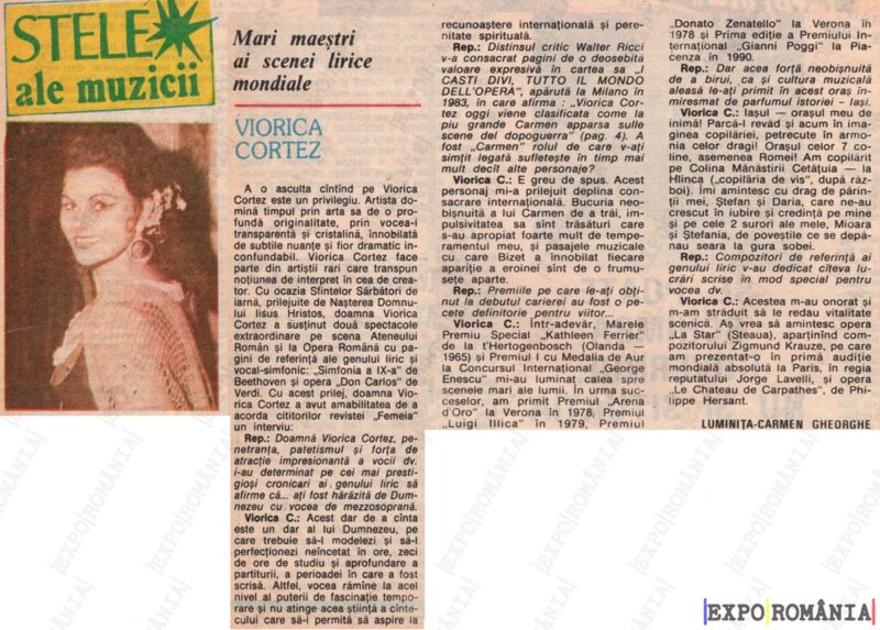 Interviu cu mezzosoprana Viorica Cortez  -  anii '90 - 0138