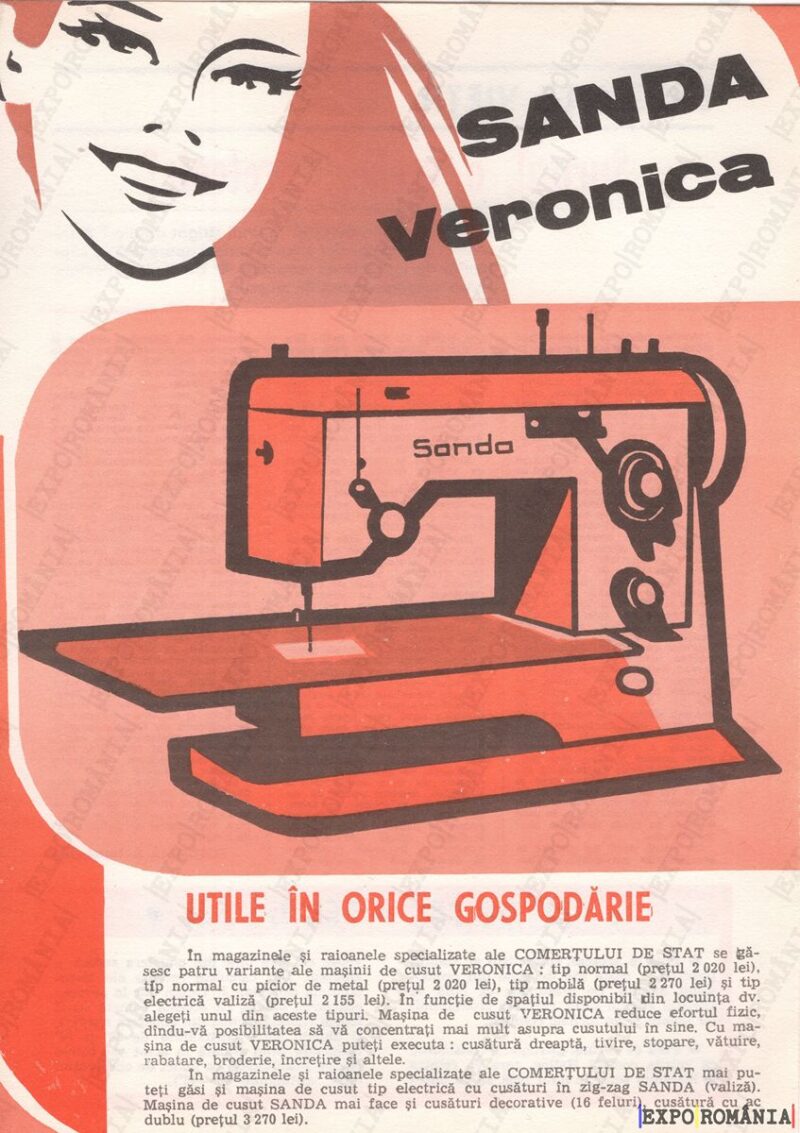 Mașina de cusut Sanda Veronica pentru gospodării