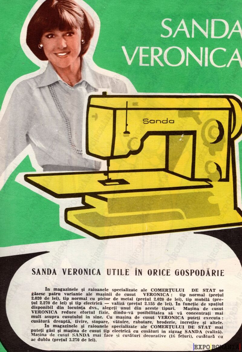 Mașina de cusut Sanda Veronica pentru gospodării