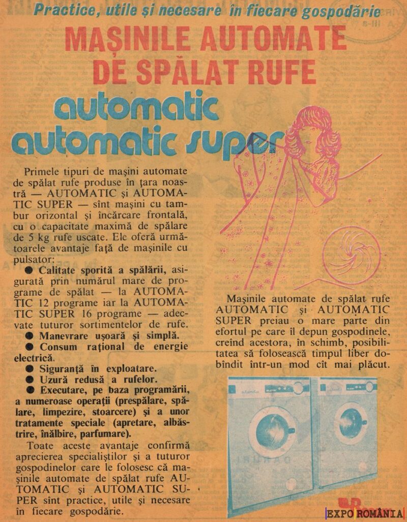 Mașini automate de spălat rufe eficiente și inovatoare