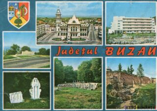 Carte poștală Buzau Piata Dacia Pavilionul Cooperatorilor Muzeul Sculturii Populare - anii '70