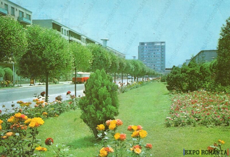 Carte poștală Deva Bulevardul Petru Groza - anii '60