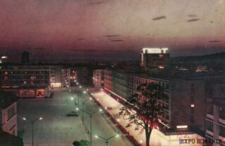Carte poștală Baia Mare Piata Victoriei Noaptea - anii '70