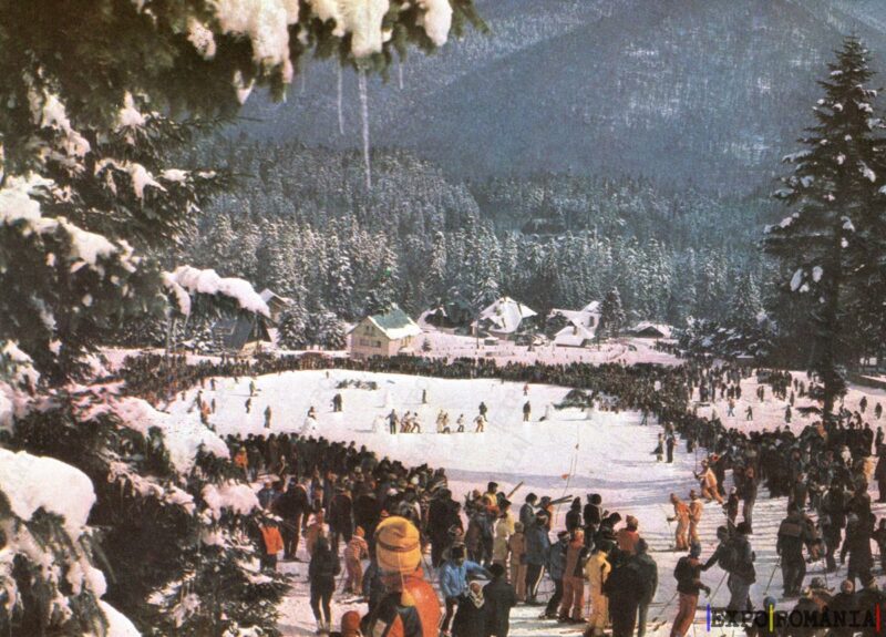 Carte poștală Sinaia Poiana Potcovarilor Serbarile Zapezii - anii '70