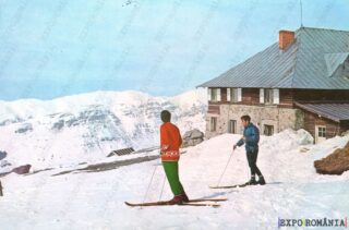 Carte poștală Muntii Bucegi Cabana Babele Iarna Schiori - anii '70