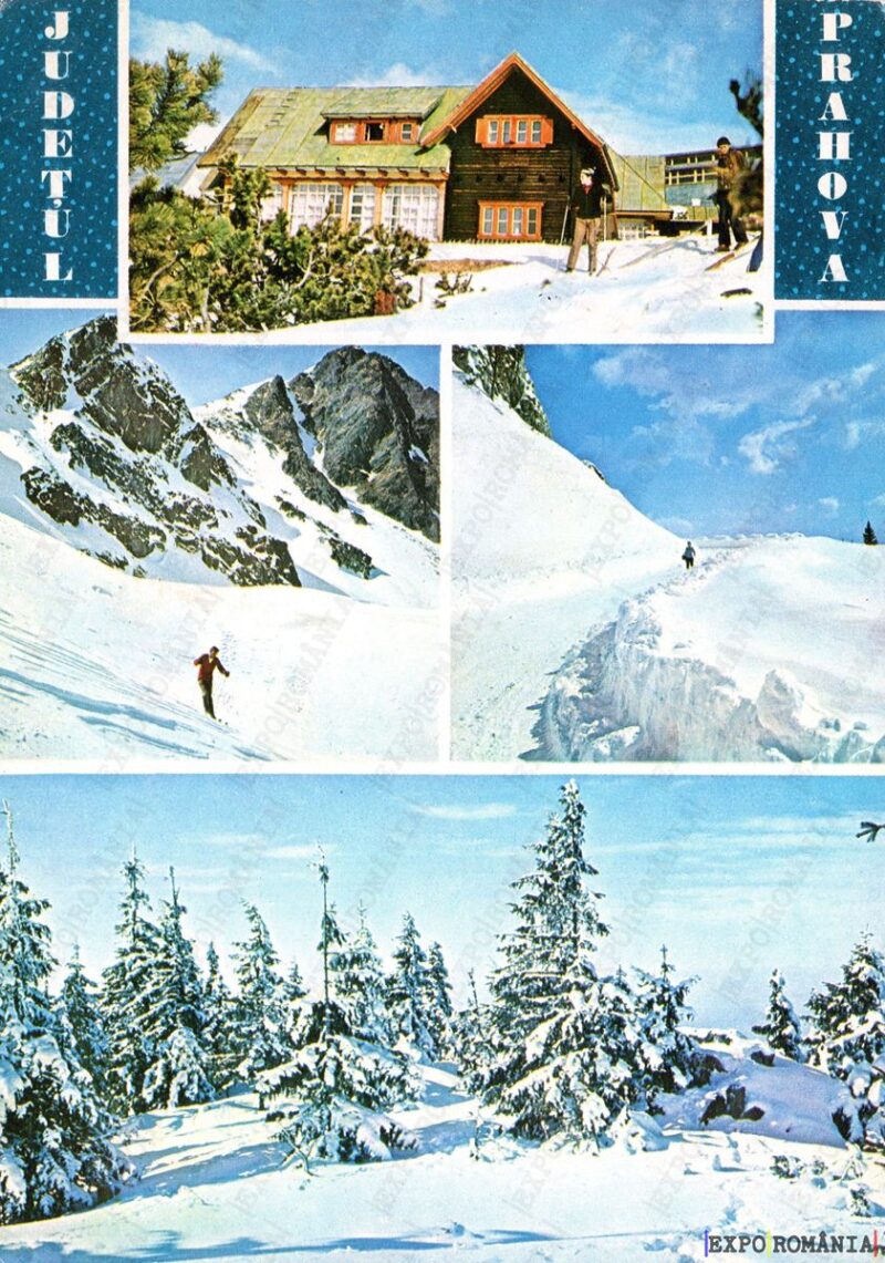 Carte poștală Cabana Piatra Arsa Drumul spre Cota 1400 - anii '80