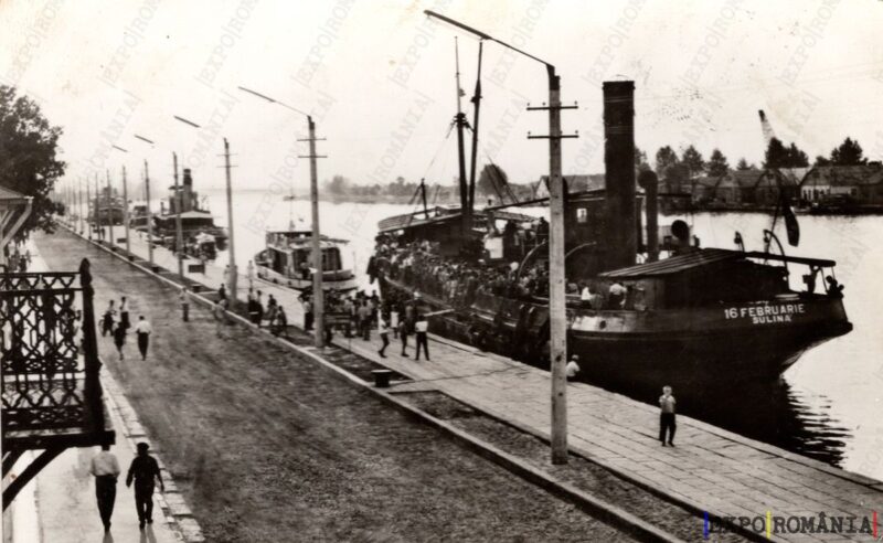 Carte poștală Sulina Vaporul 16 Februarie - anii '60