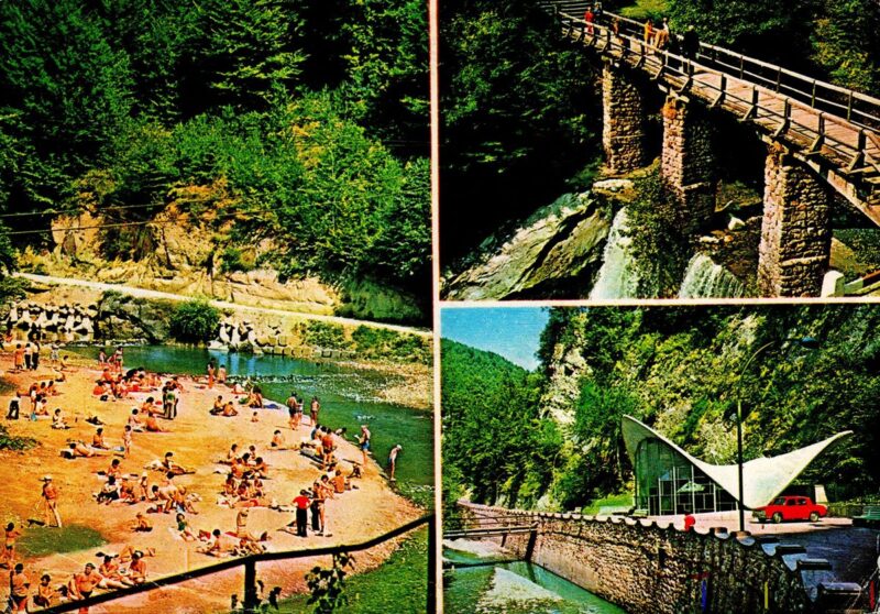 Carte poștală Olanesti Plaja Cascada Izvorul 24 - anii '70