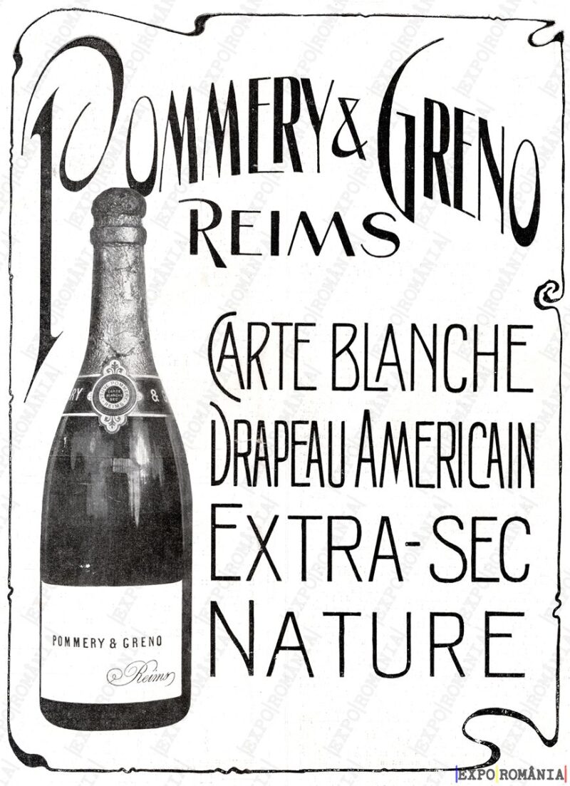 Reclamă vintage pentru șampanie Pommery & Greno