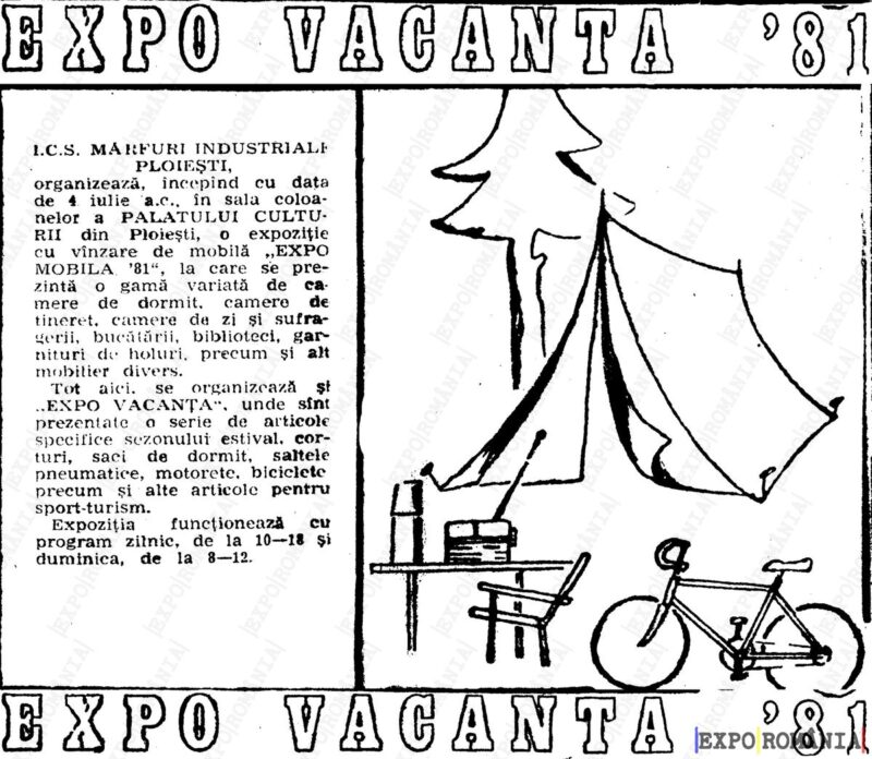 Expo Vacanță '81: Produse pentru activități recreative