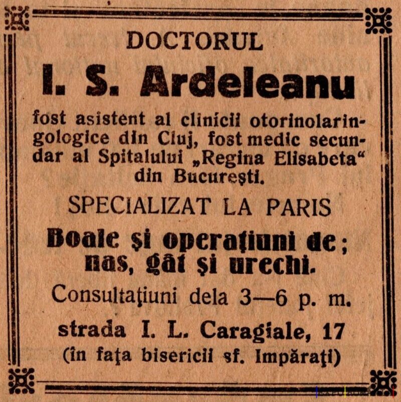 Consultă doctorul I. S. Ardeleanu la Cluj
