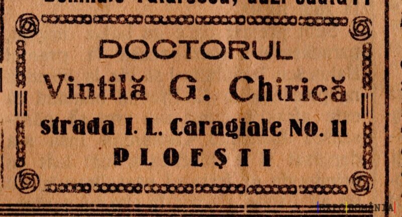 Informații despre doctorul Vintilă G. Chirică
